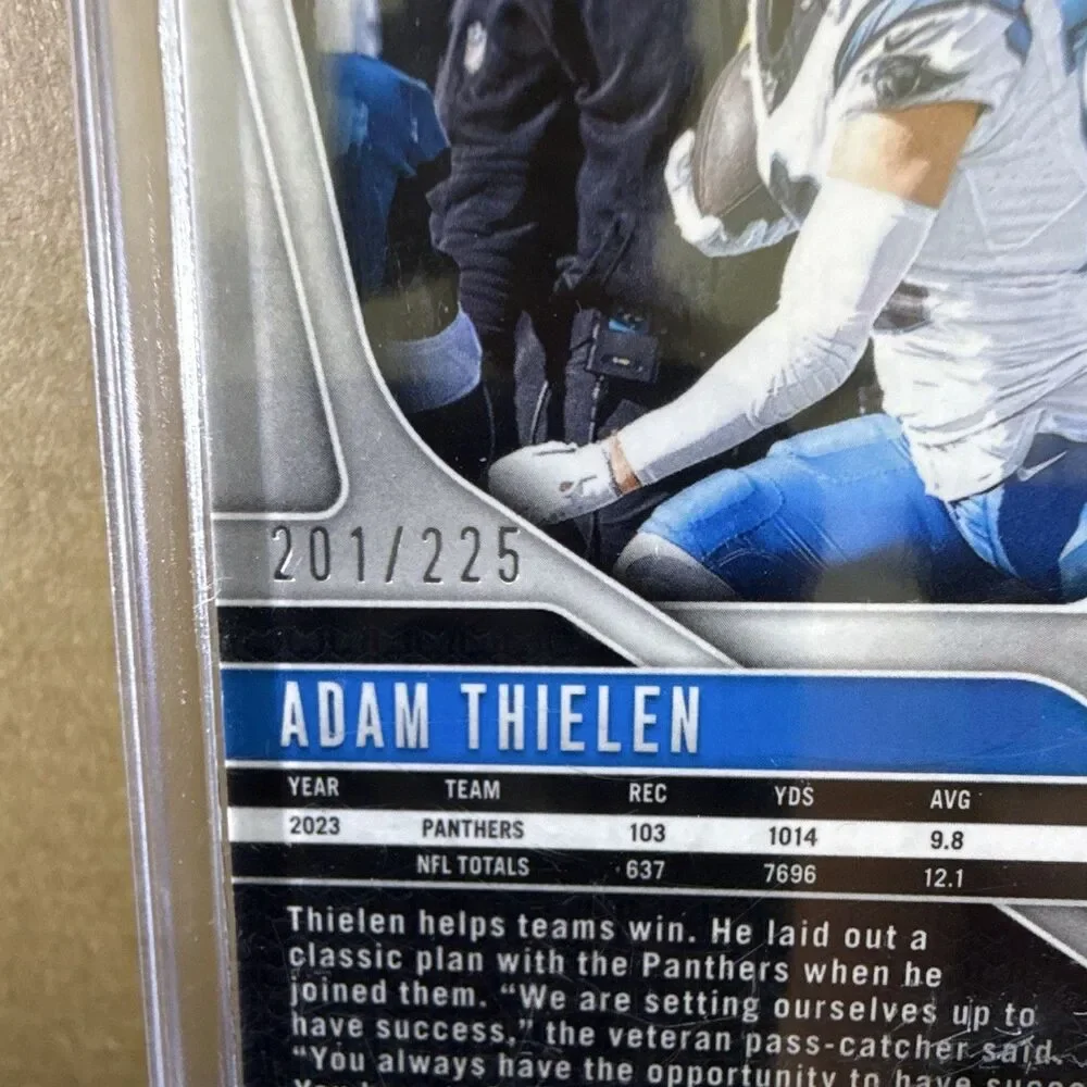 2024 Panini Prizm Purple Ice Prizm Adam Thielen #39 201/225 Panthers